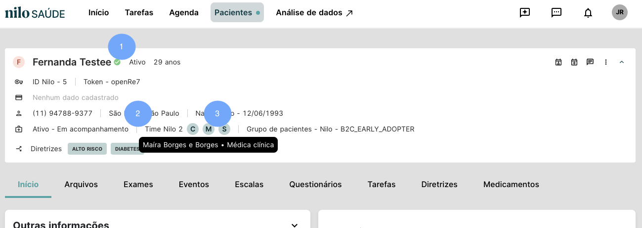 Time de cuidado do paciente